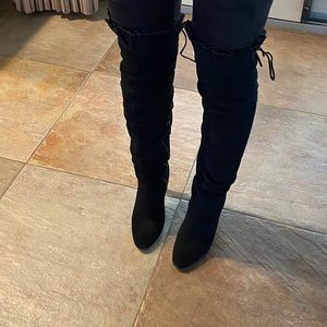 Kelsi Dagger Over The Knee Black Suede Boots